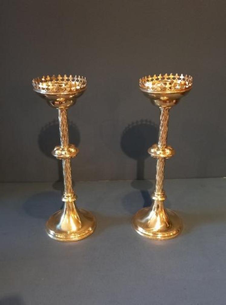 Superb Pair of Mid Victorian Brass Church Candlesticks - Image 1