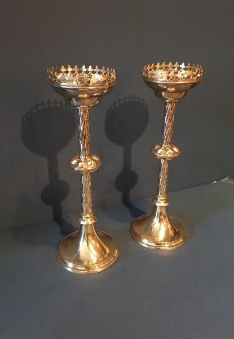 Superb Pair of Mid Victorian Brass Church Candlesticks - Image 7