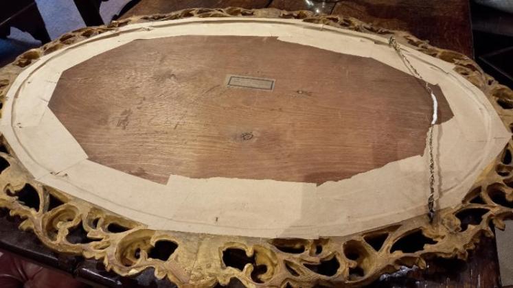 Victorian Florentine Plaster Gilt Oval Mirror - Image 7
