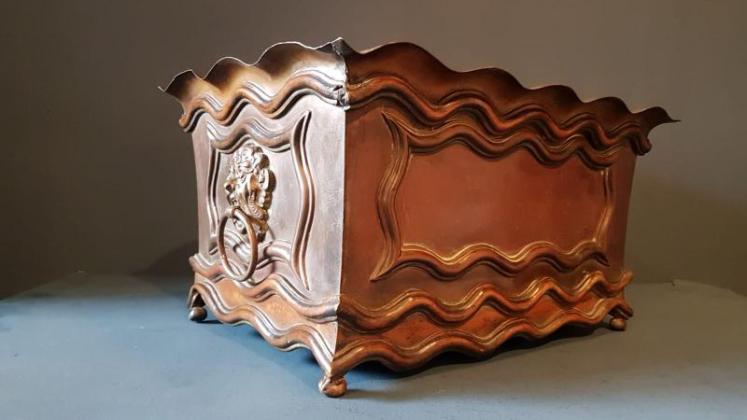 Regency Patinated Brass Planter - Image 1