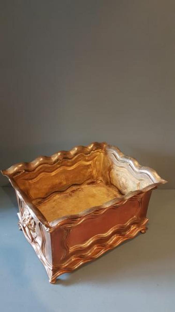 Regency Patinated Brass Planter - Image 6