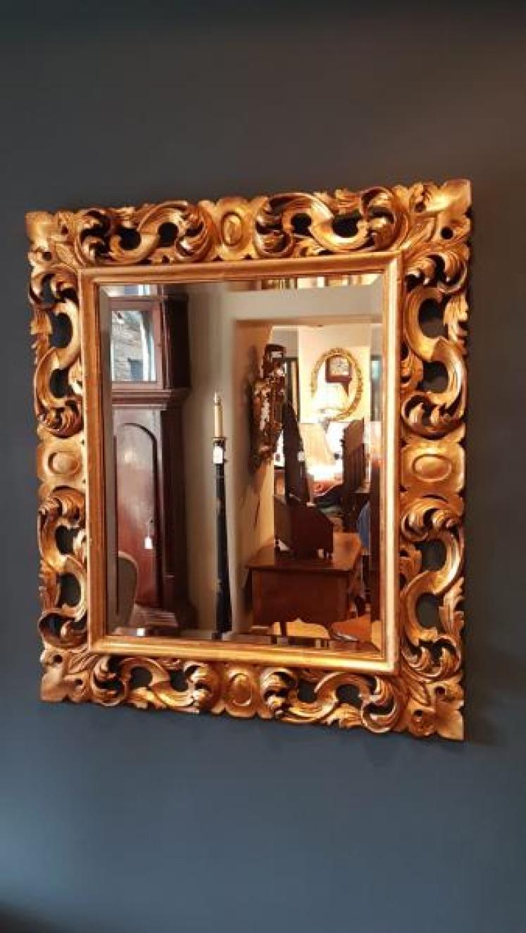 Antique Florentine Timber Gilt Mirror - Image 1
