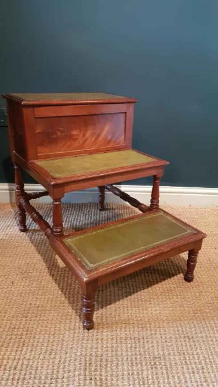 Set of Early Victorian Mahogany Library Steps - Image 1