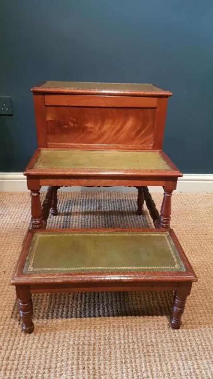 Set of Early Victorian Mahogany Library Steps - Image 2