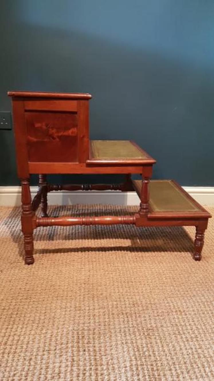Set of Early Victorian Mahogany Library Steps - Image 3