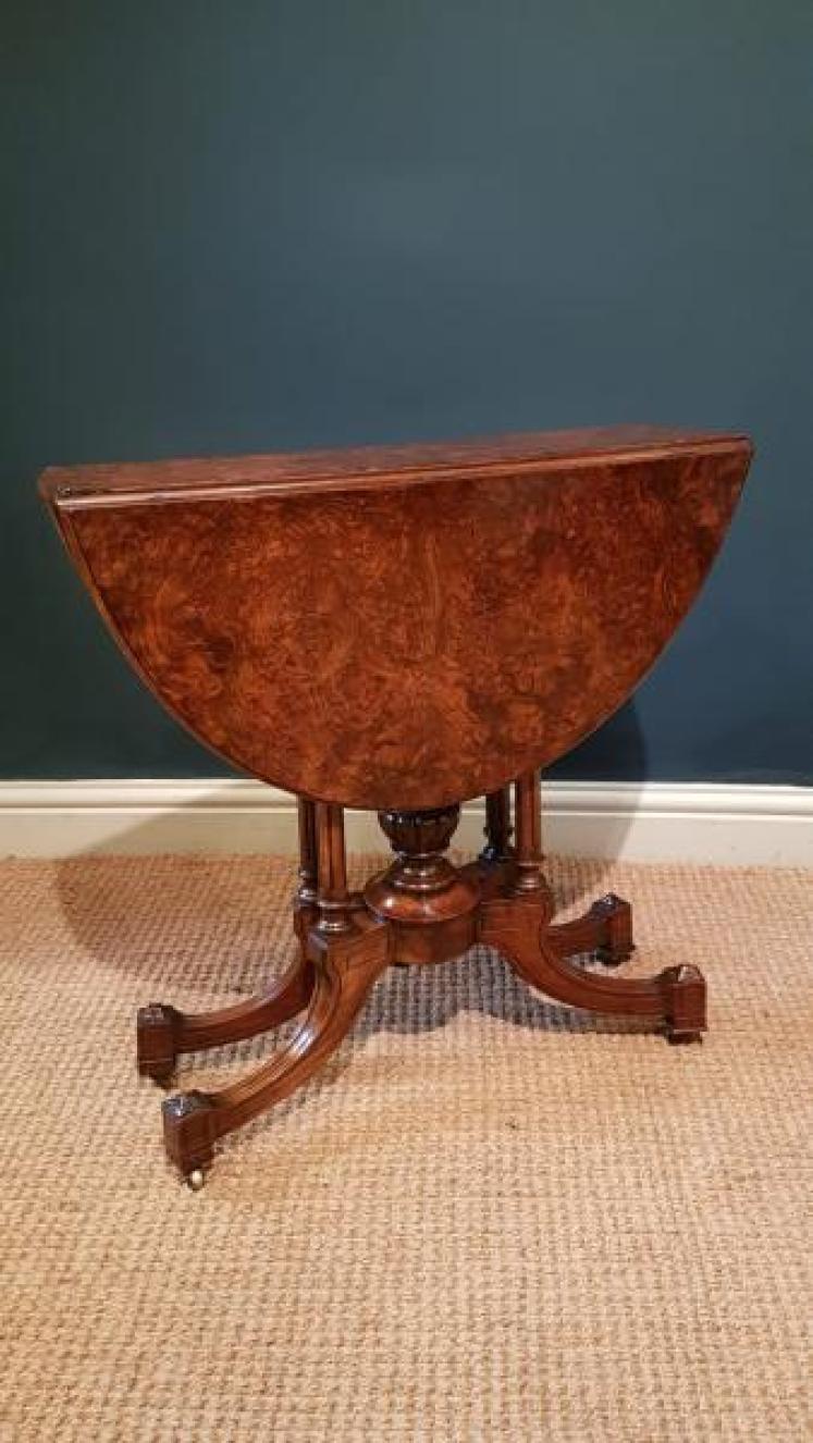 Fine Quality Burr Walnut Baby Sutherland Table - Image 1