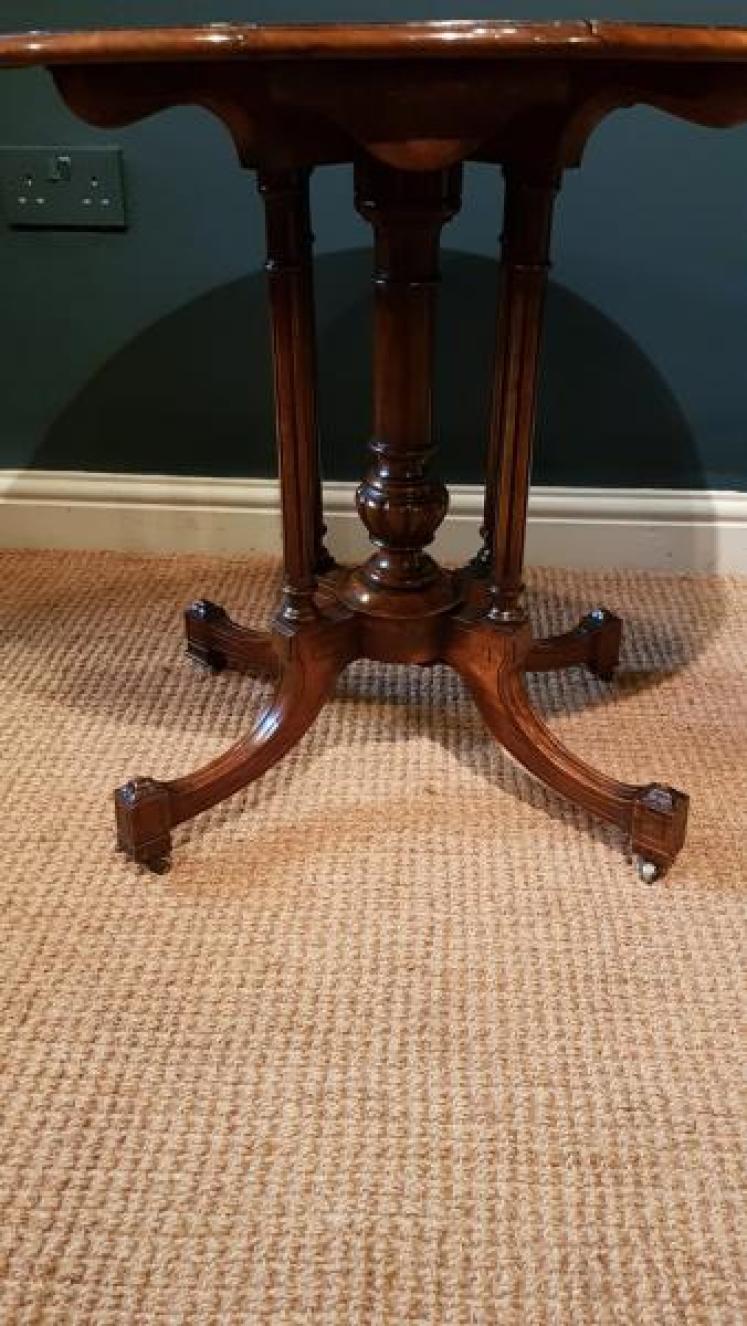 Fine Quality Burr Walnut Baby Sutherland Table - Image 6