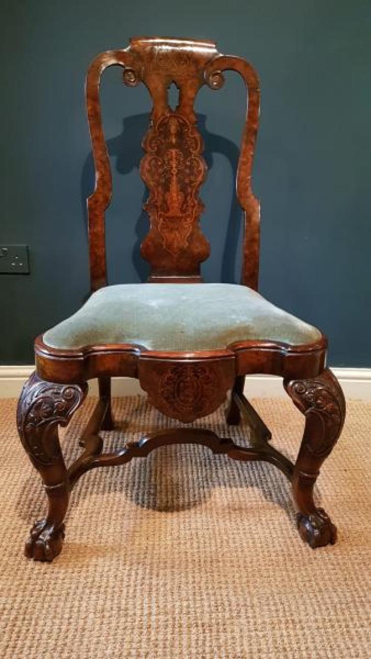Outstanding Set of Eight Burr Walnut Chairs - Image 2