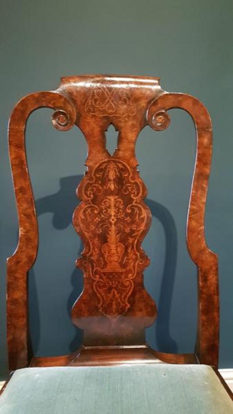 Outstanding Set of Eight Burr Walnut Chairs - Image 5