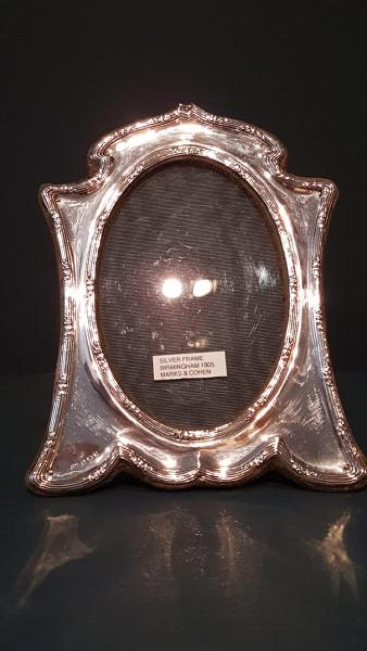 Edwardian Silver Embossed Border Photo Frame  - Image 1