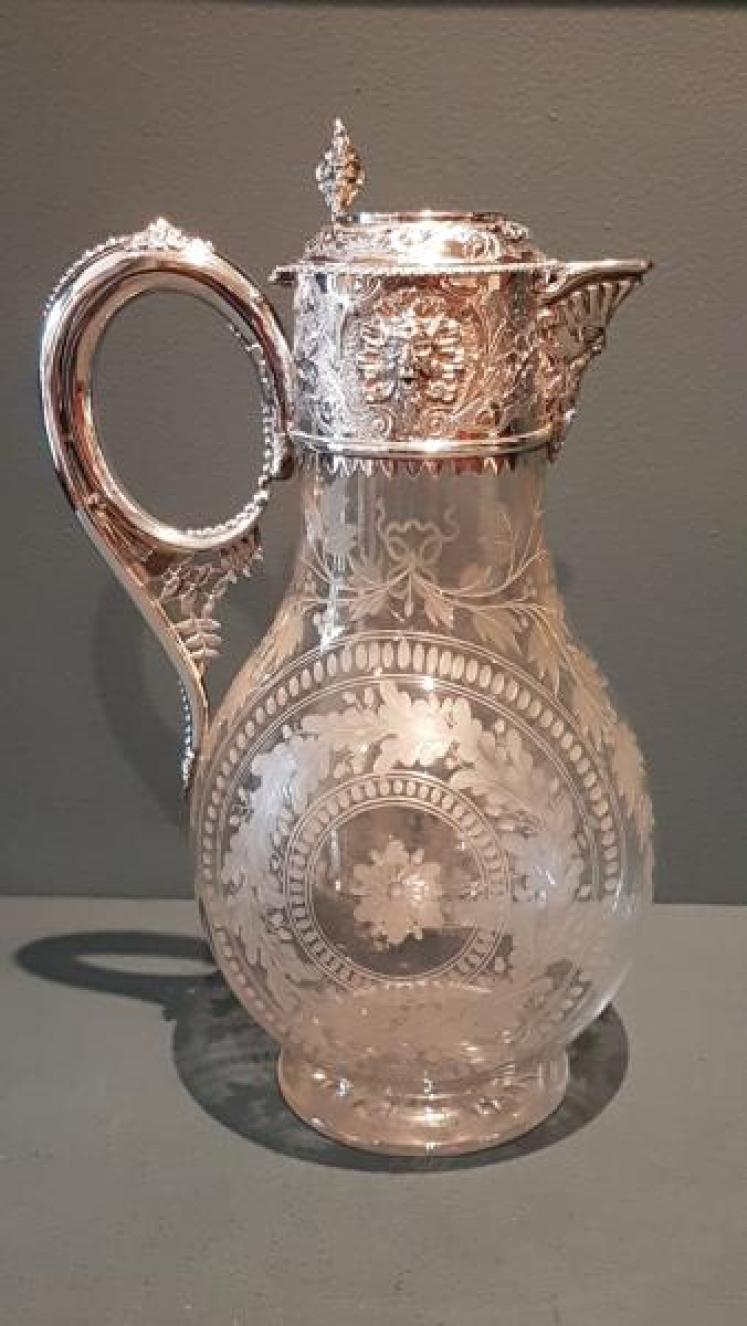 Superb Quality Mid Victorian Silver Mounted Claret Jug - Image 1