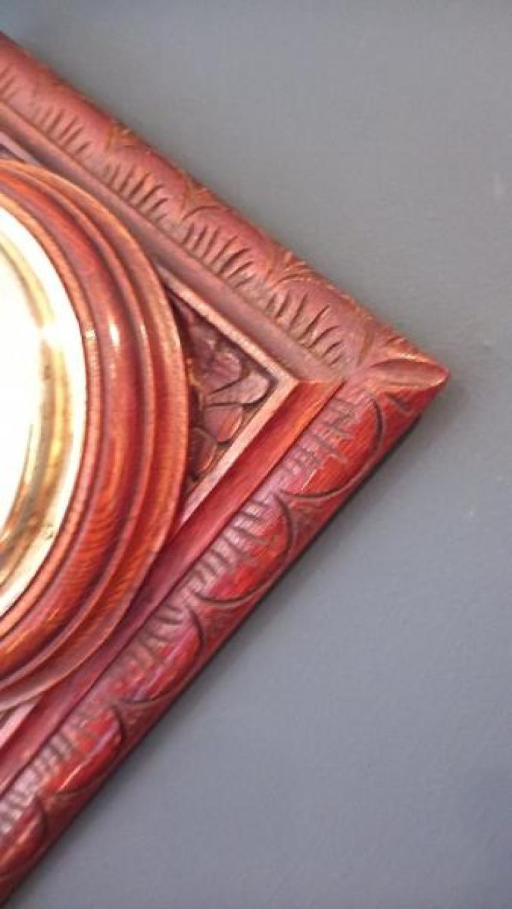 Victorian Oak Diamond Shaped Barometer - Image 4
