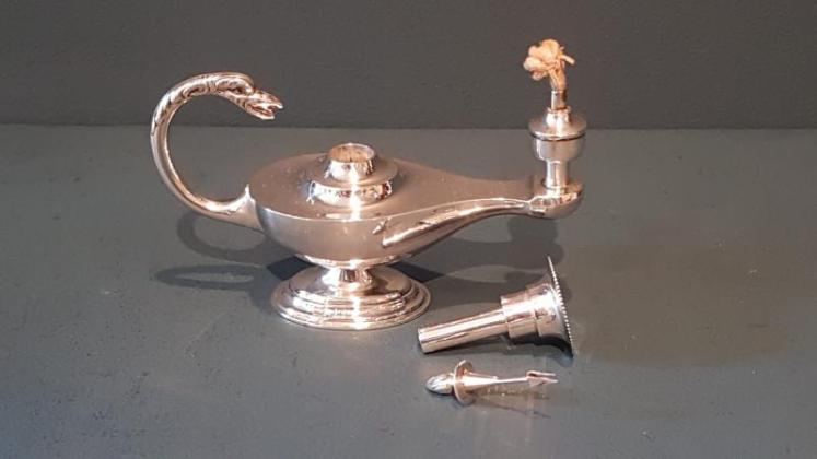 Silver Table Lamp and Lighter - Image 5