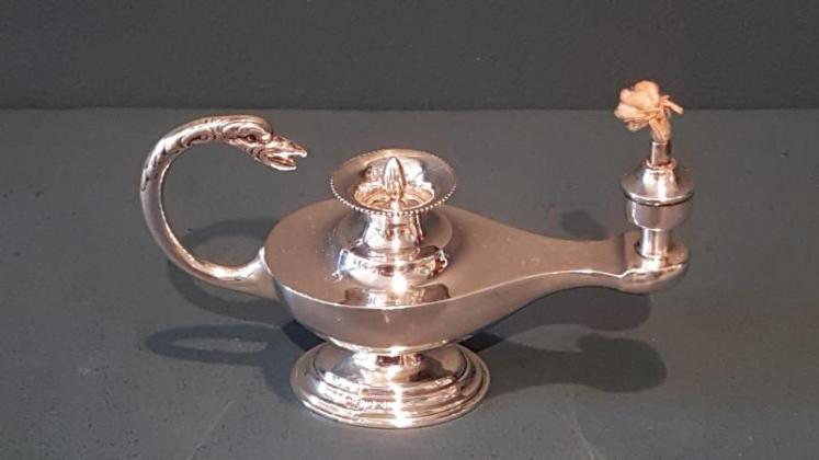 Silver Table Lamp and Lighter - Image 6