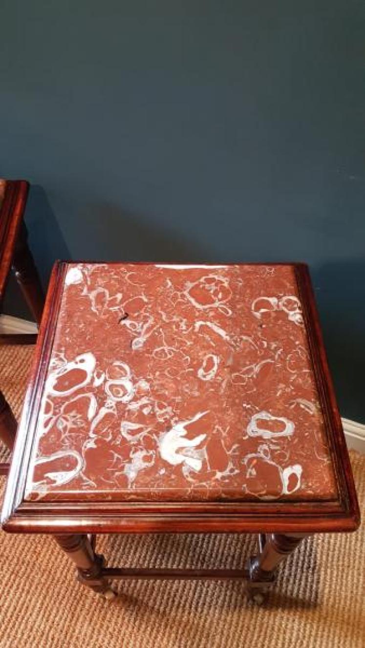 Pair of Victorian Marble Topped Lamp Tables - Image 2