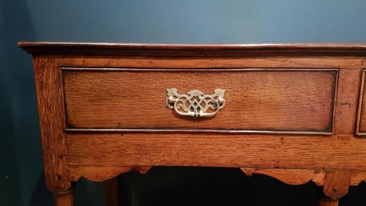 George II Oak Two Drawer Dresser  - Image 6