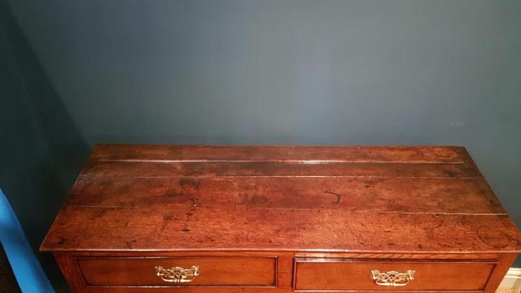 George II Oak Two Drawer Dresser  - Image 7