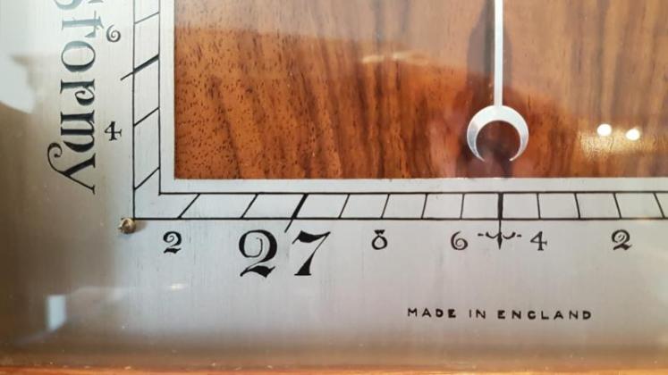 Superb Art Deco Walnut Inlaid Barometer  - Image 3