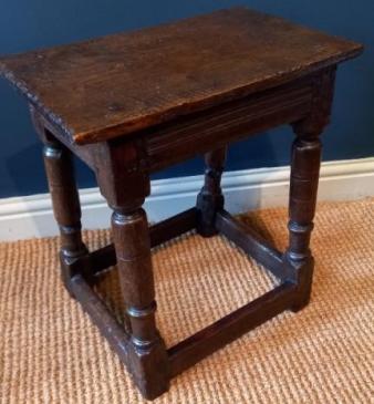 William & Mary Period Oak Joint Stool c.1700 