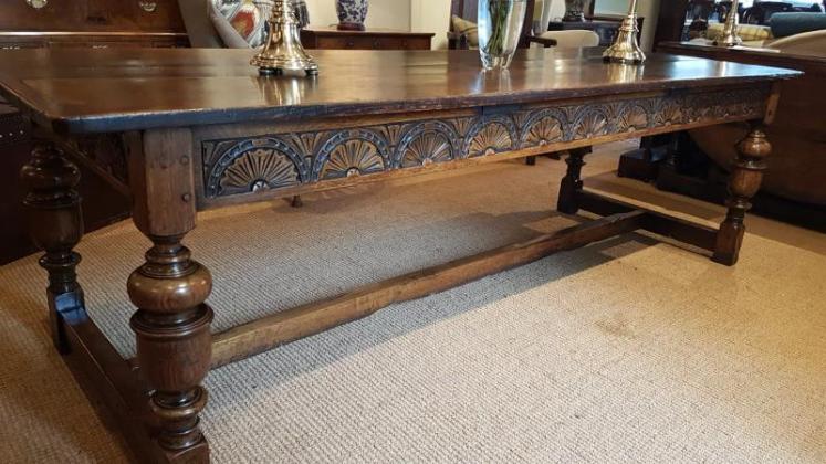 George III Oak 10 Seat Refectory Table - Image 4