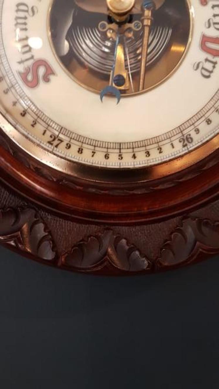 Victorian Carved Walnut Barometer - Image 3