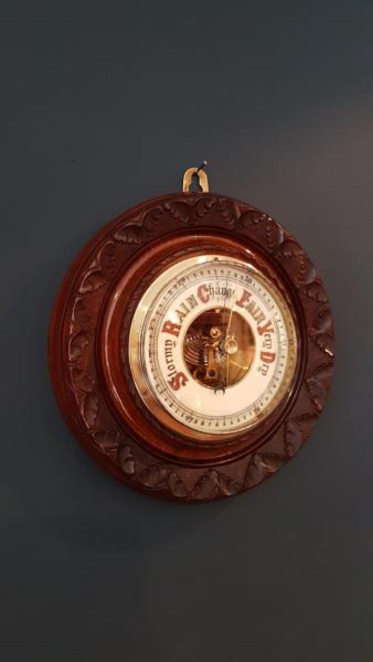 Victorian Carved Walnut Barometer - Image 5