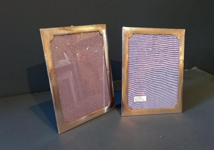 Matching Pair of George V Period Engine Turned Photo Frames - Image 1