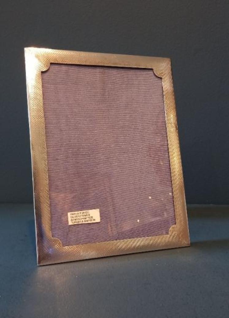 Matching Pair of George V Period Engine Turned Photo Frames - Image 2