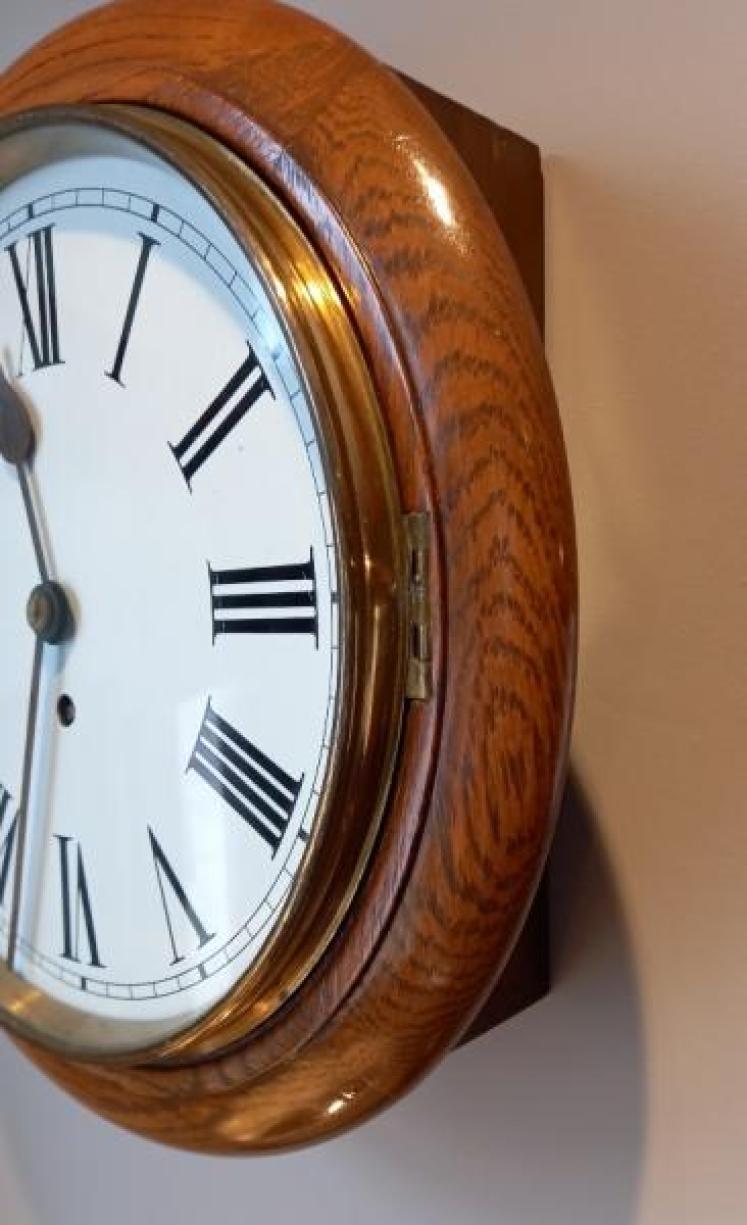 Victorian Light Oak 8 Day Dial Wall Clock - Image 6
