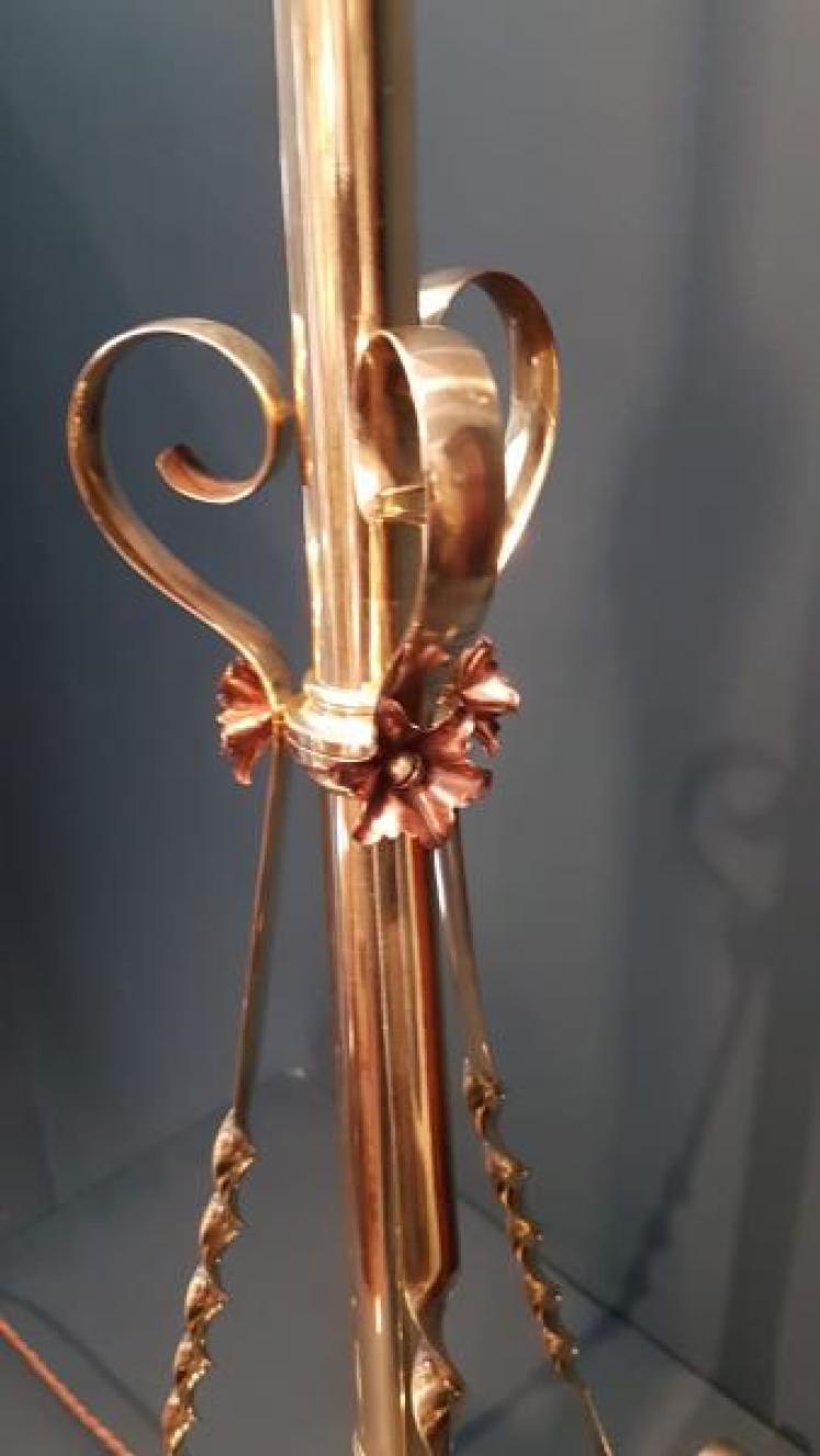 Edwardian Brass Lamp Standard - Image 5