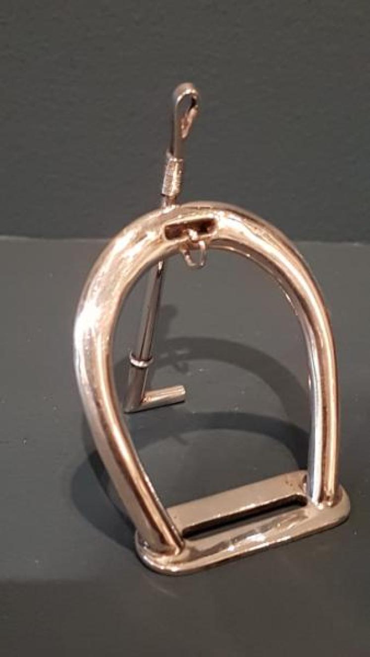 Unusual Silver Polo Stirrup And Stick Watch Holder  - Image 1