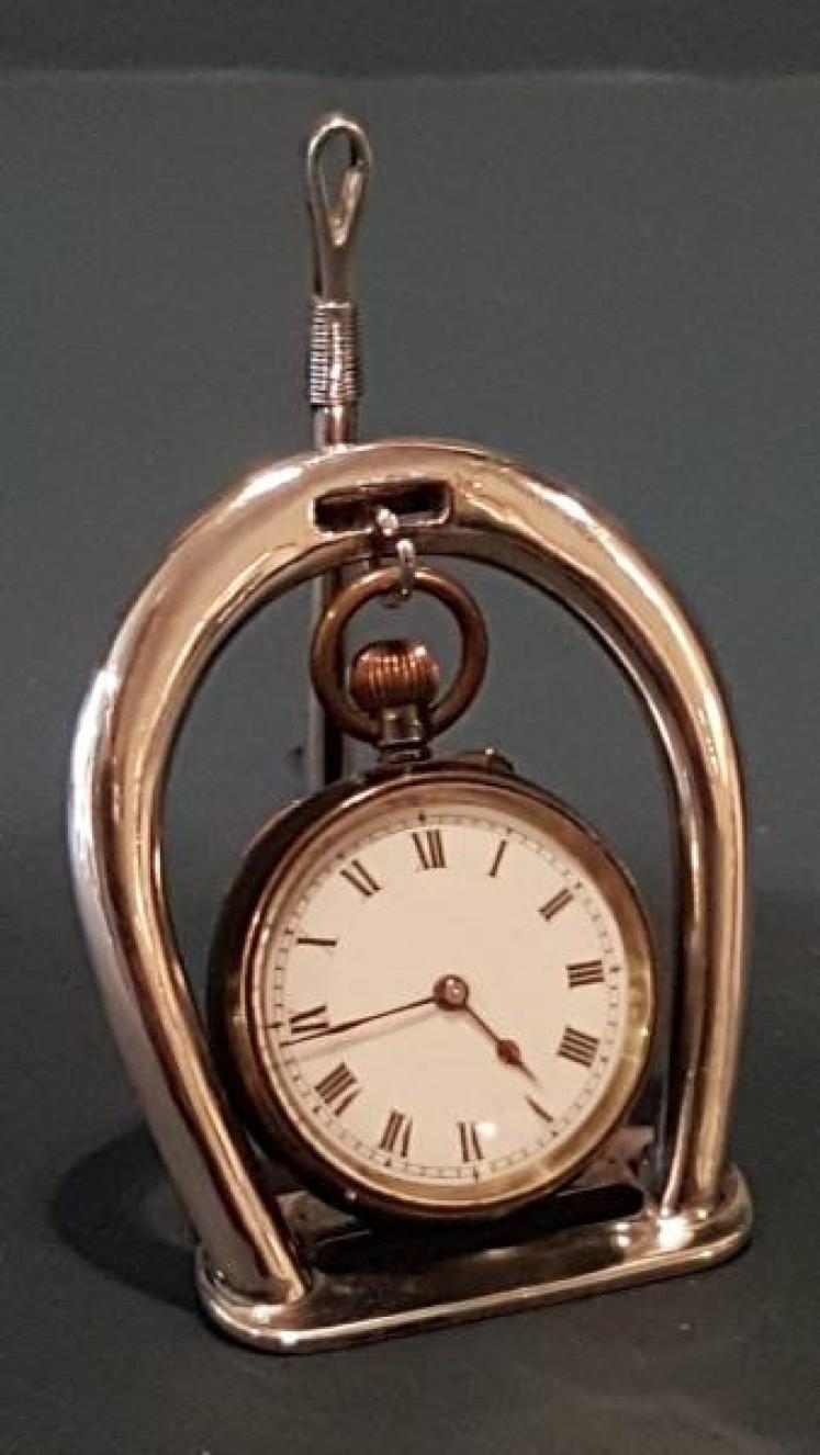 Unusual Silver Polo Stirrup And Stick Watch Holder  - Image 6
