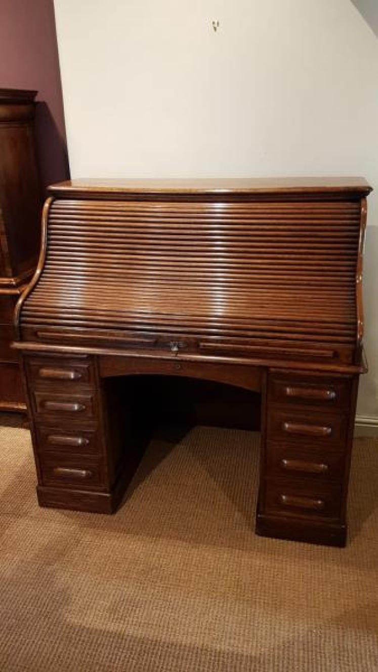 Top Quality Victorian Oak Roll Top Desk  - Image 2