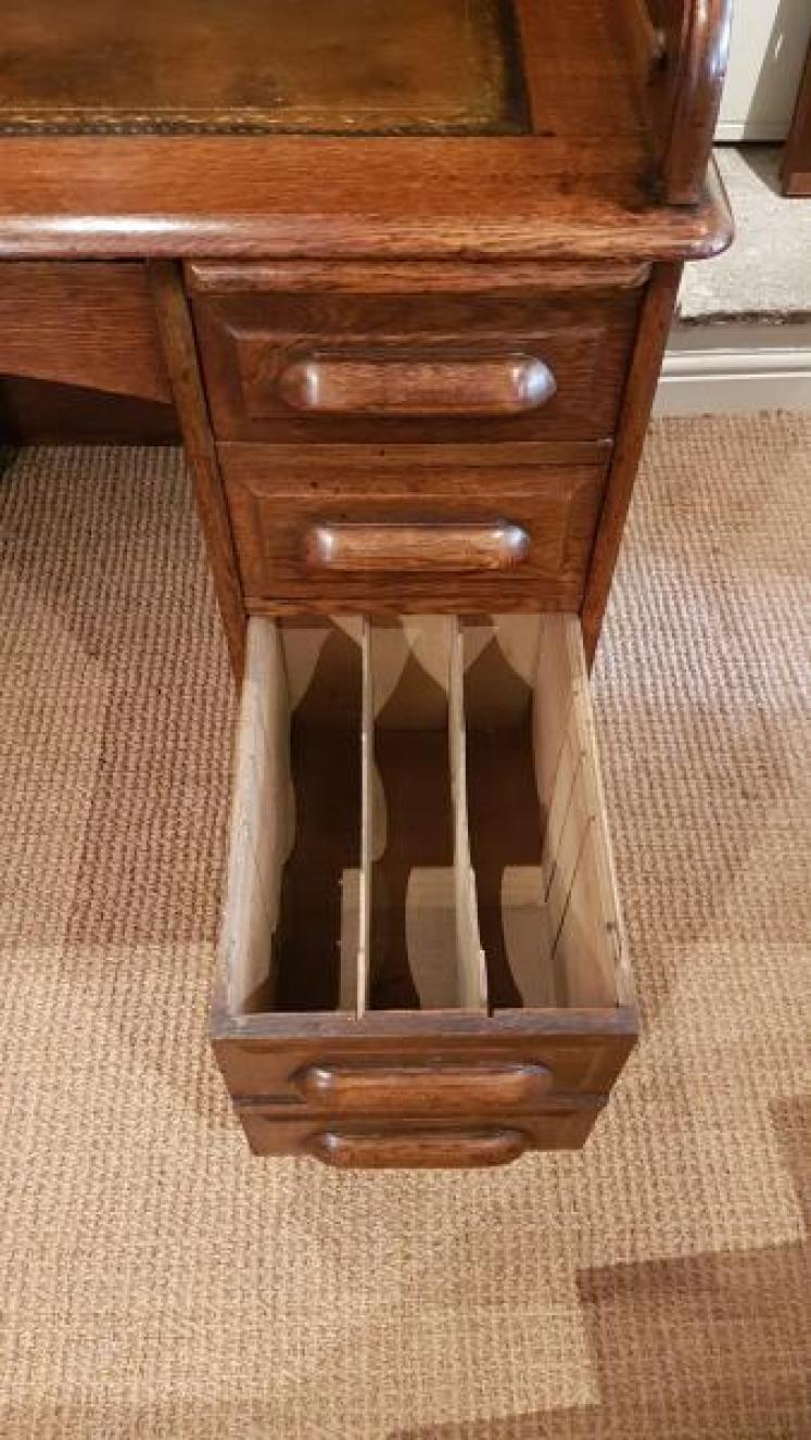 Top Quality Victorian Oak Roll Top Desk  - Image 6