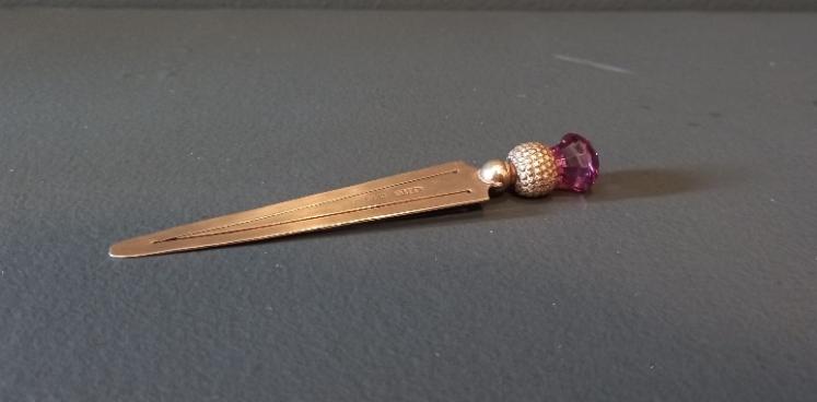 Edwardian Period Silver Thistle Top Bookmark - Image 1