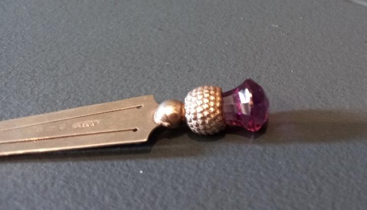 Edwardian Period Silver Thistle Top Bookmark - Image 2