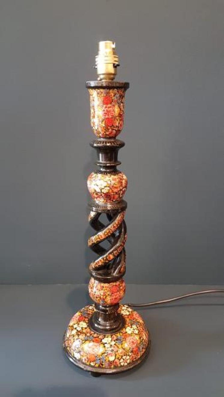 Victorian Kashmiri Candlestick Lamp - Image 2