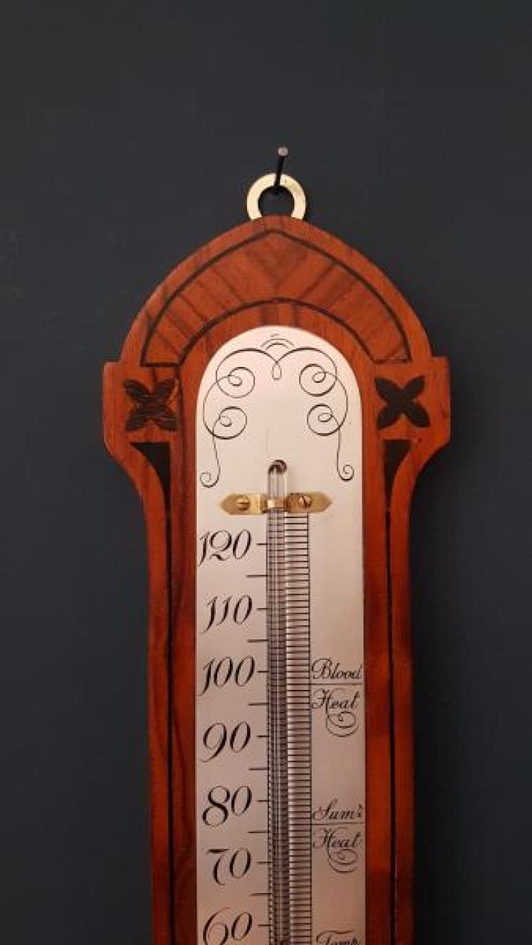 Superb Inlaid Wall Thermometer - Image 2