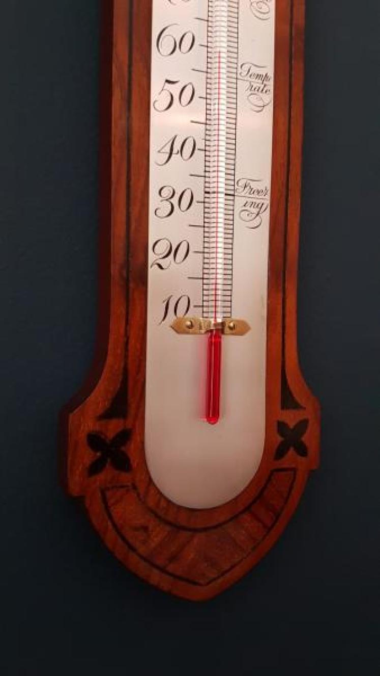 Superb Inlaid Wall Thermometer - Image 3