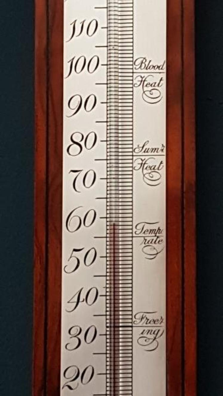 Superb Inlaid Wall Thermometer - Image 4