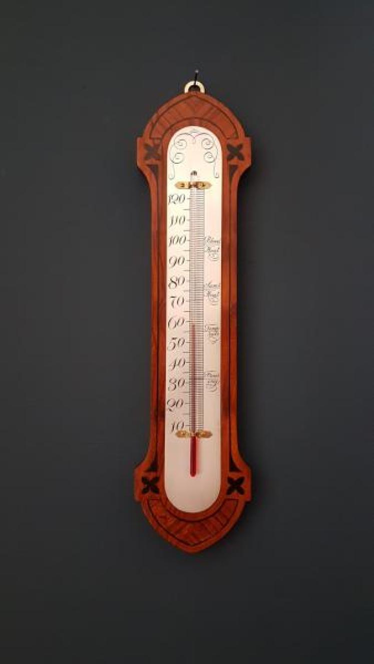 Superb Inlaid Wall Thermometer - Image 5