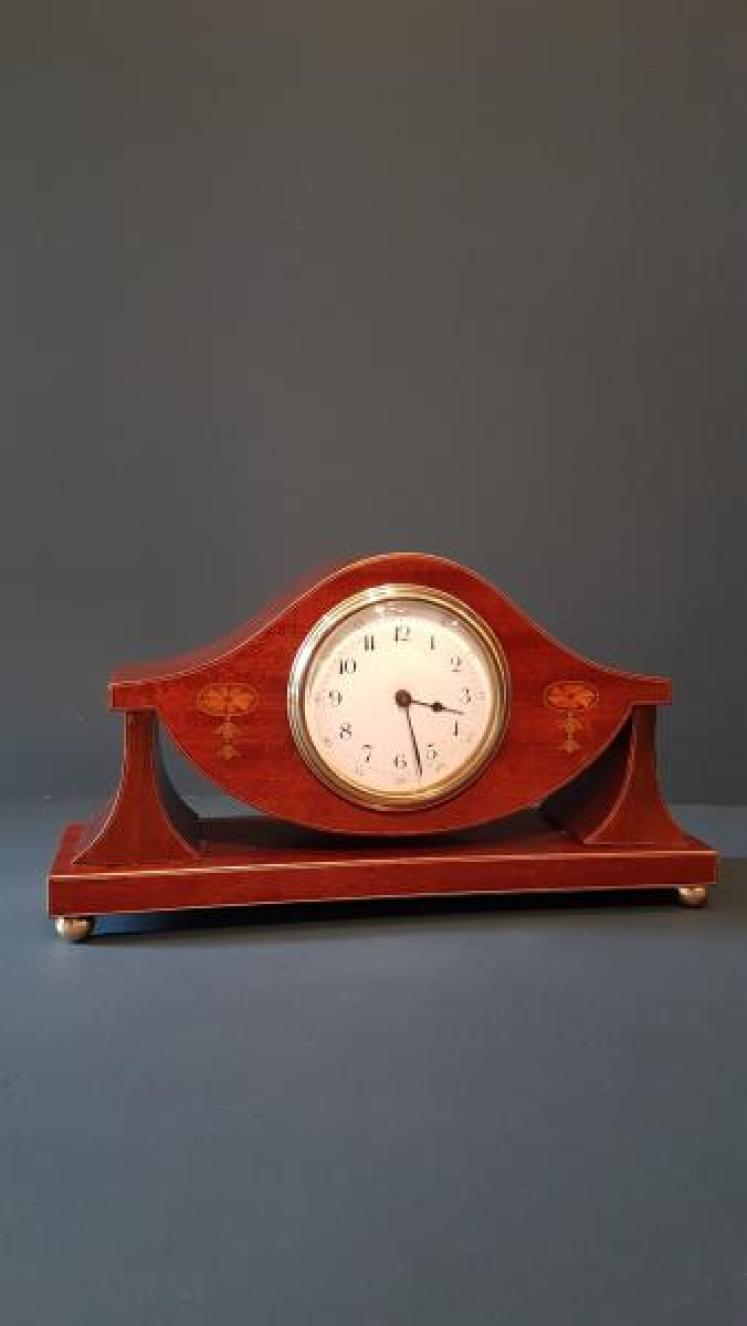 Fine Quality Edwardian Inlaid Mahogany Mantel Clock - Image 1