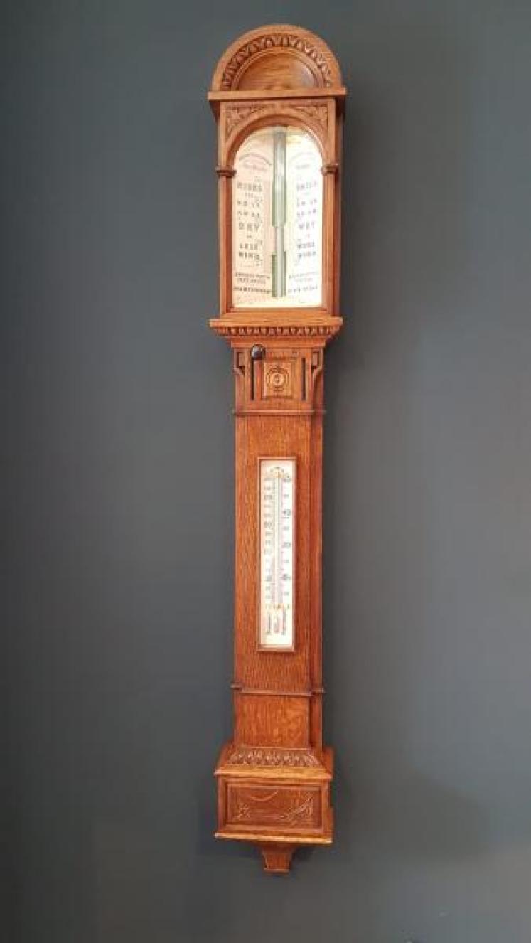 Superb Victorian Oak Sea Coast Barometer - Image 1