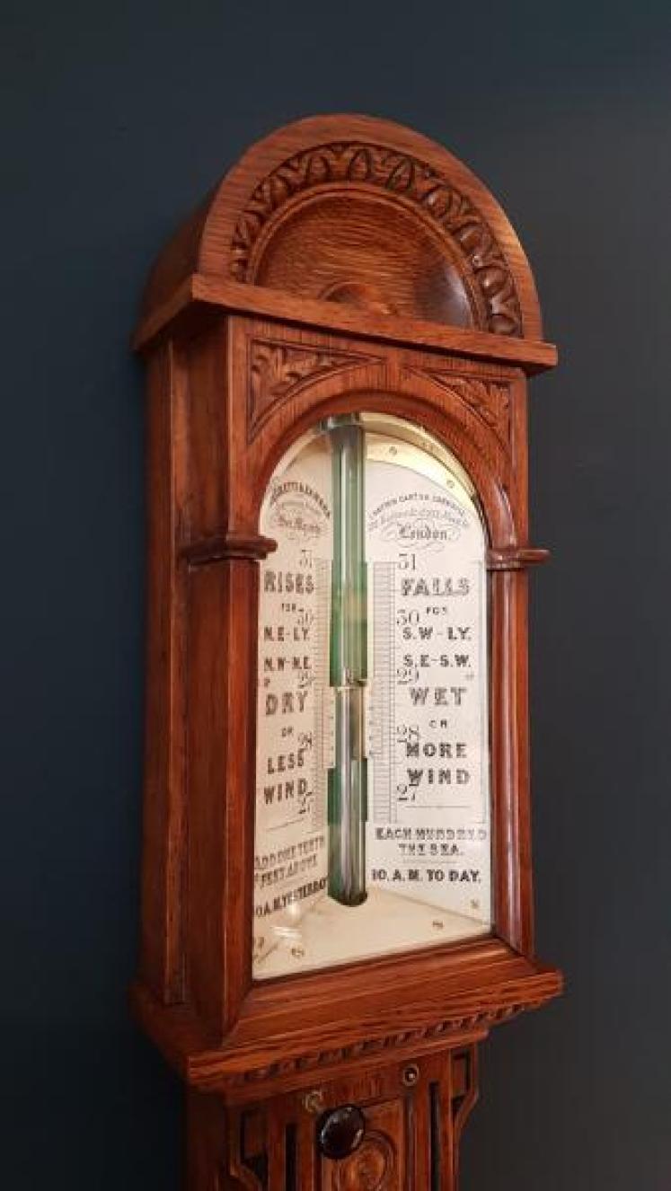 Superb Victorian Oak Sea Coast Barometer - Image 3