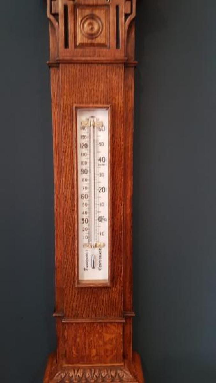 Superb Victorian Oak Sea Coast Barometer - Image 6