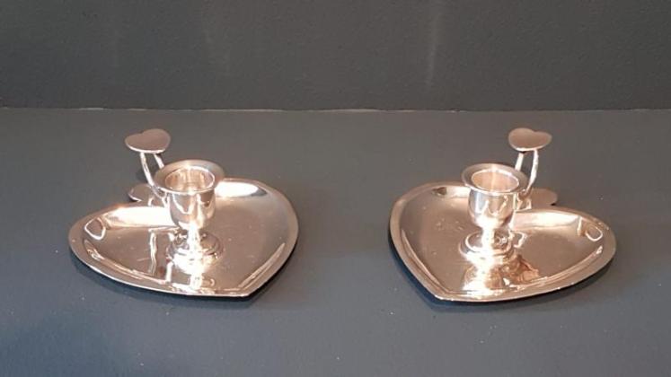 Pair of Victorian Chester Silver Taper Sticks - Image 1
