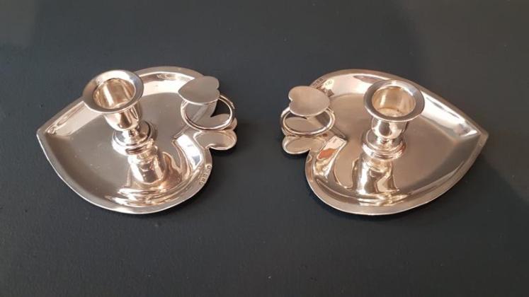 Pair of Victorian Chester Silver Taper Sticks - Image 2
