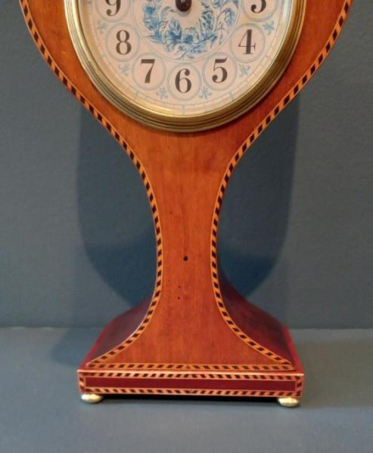 Fine Edwardian Herringbone Inlaid Mantel Clock - Image 3