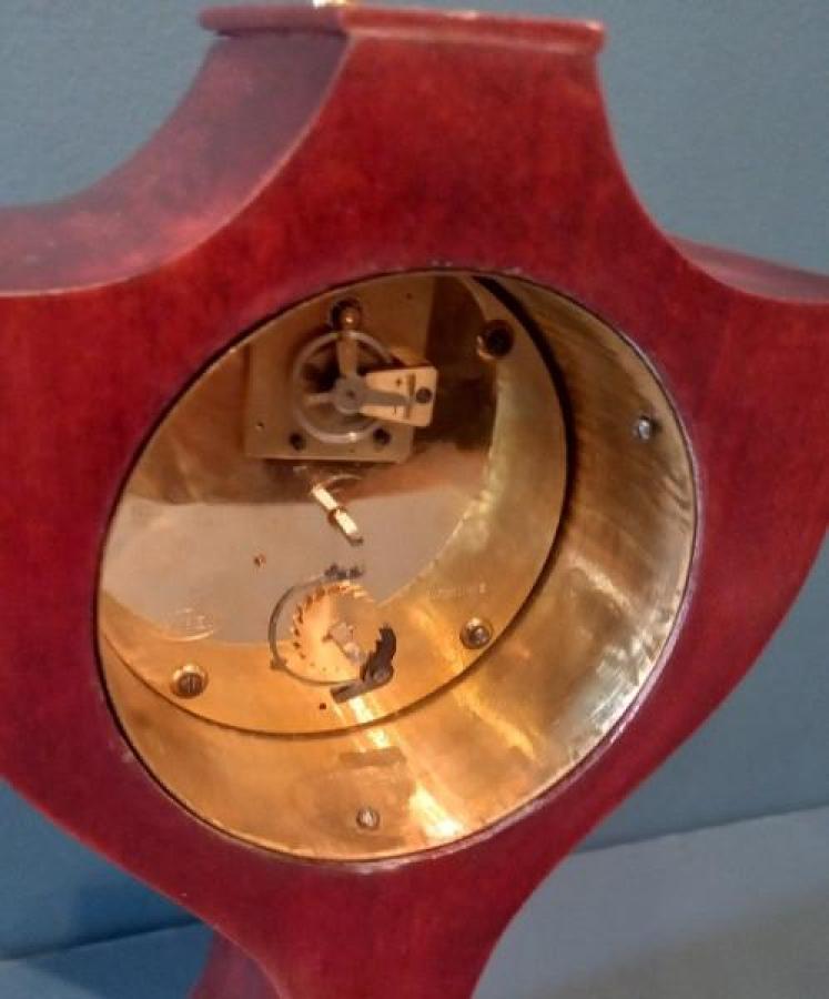 Fine Edwardian Herringbone Inlaid Mantel Clock - Image 6