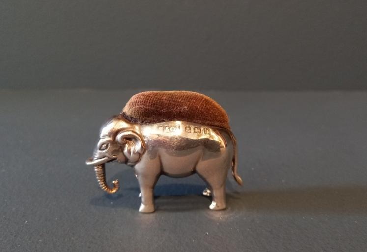 Edwardian Period Silver Elephant Novelty Pin Cushion - Image 1